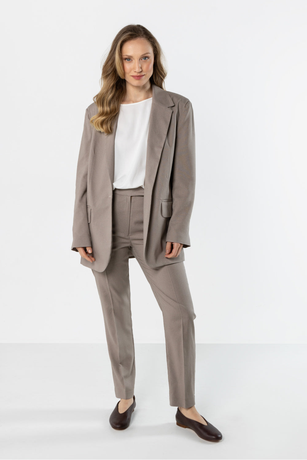 Awama Latte Linen Long Sleeve Jacket - view 3