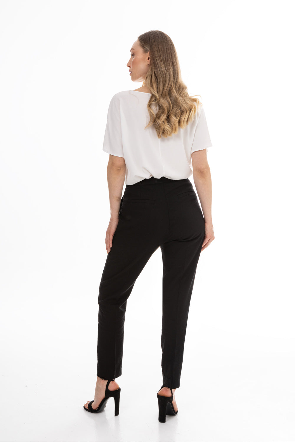 Awama Black Linen Pleated Trousers - view 3