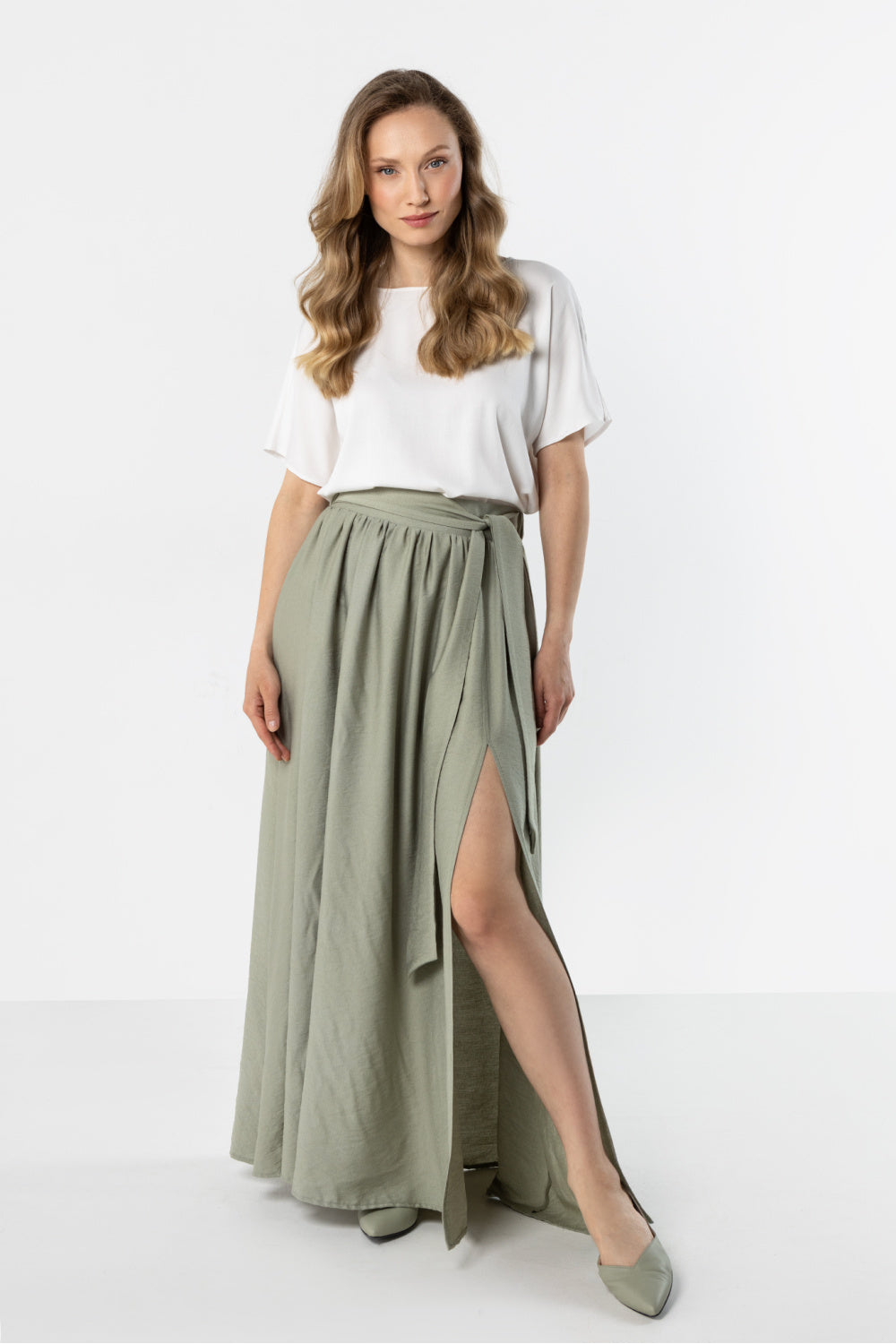 Awama Sage High Waisted Maxi Skirt