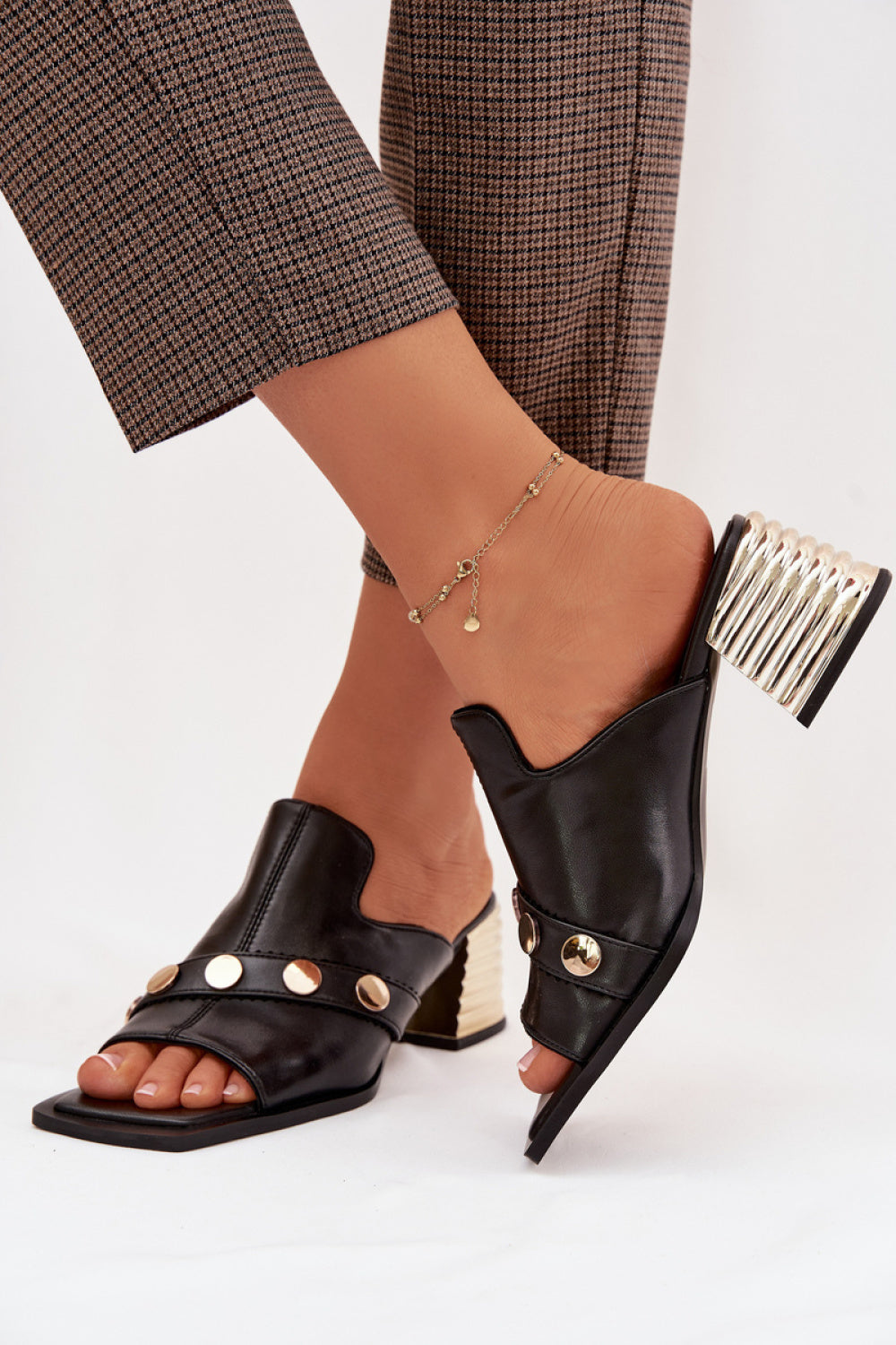 Step In Style Black Block Heel Heeled Sandals - view 3