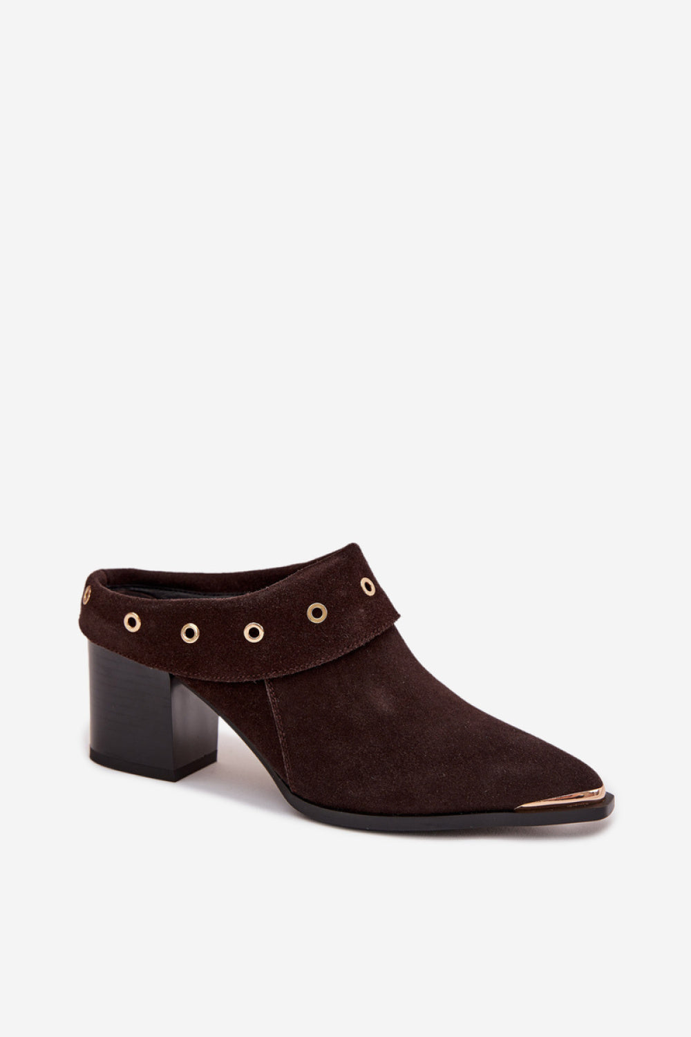 Step In Style Chocolate Suede Block Heel Heeled Sandals - view 2