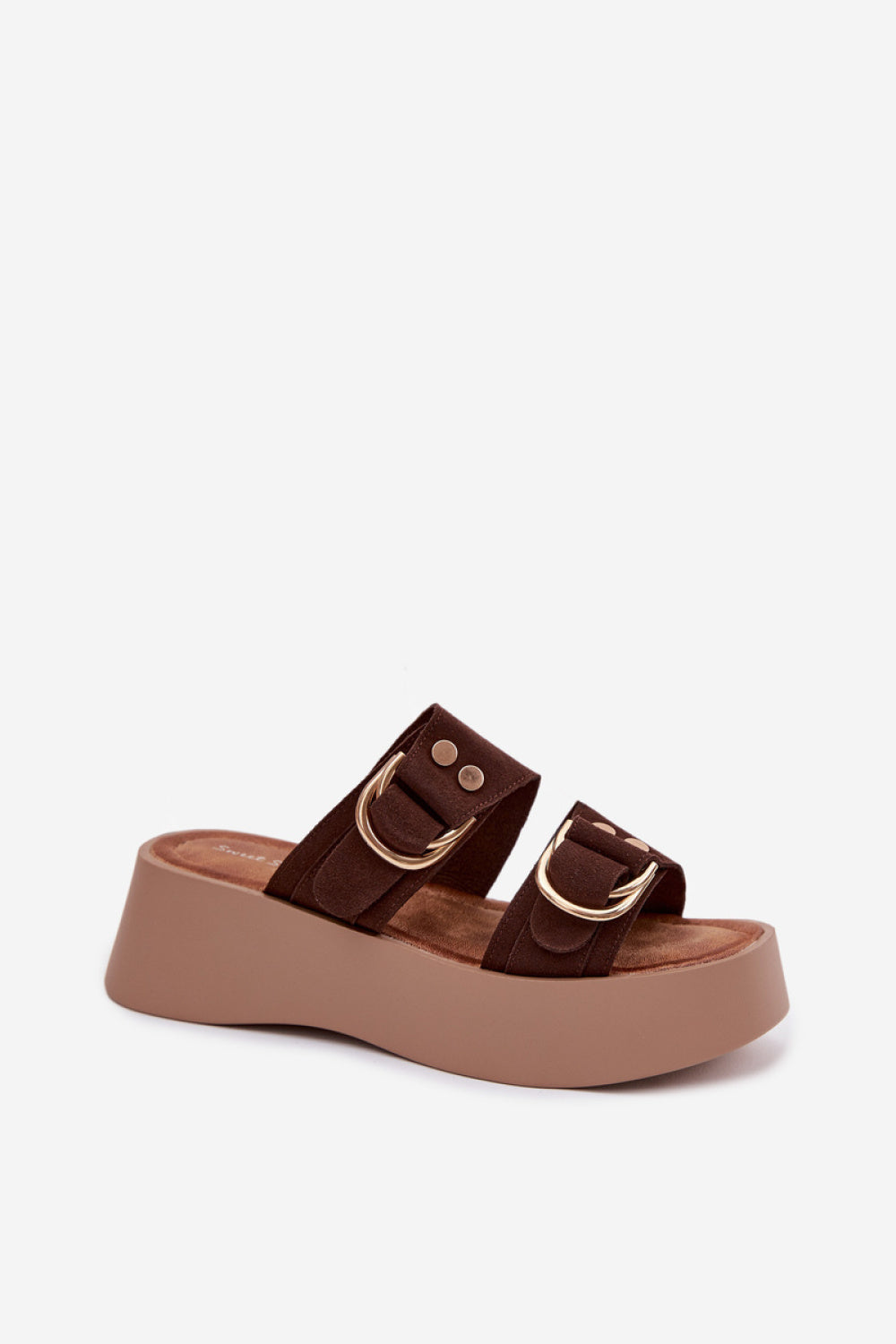 Step In Style Nelirae Chocolate Faux Suede Platform Sandals - view 2