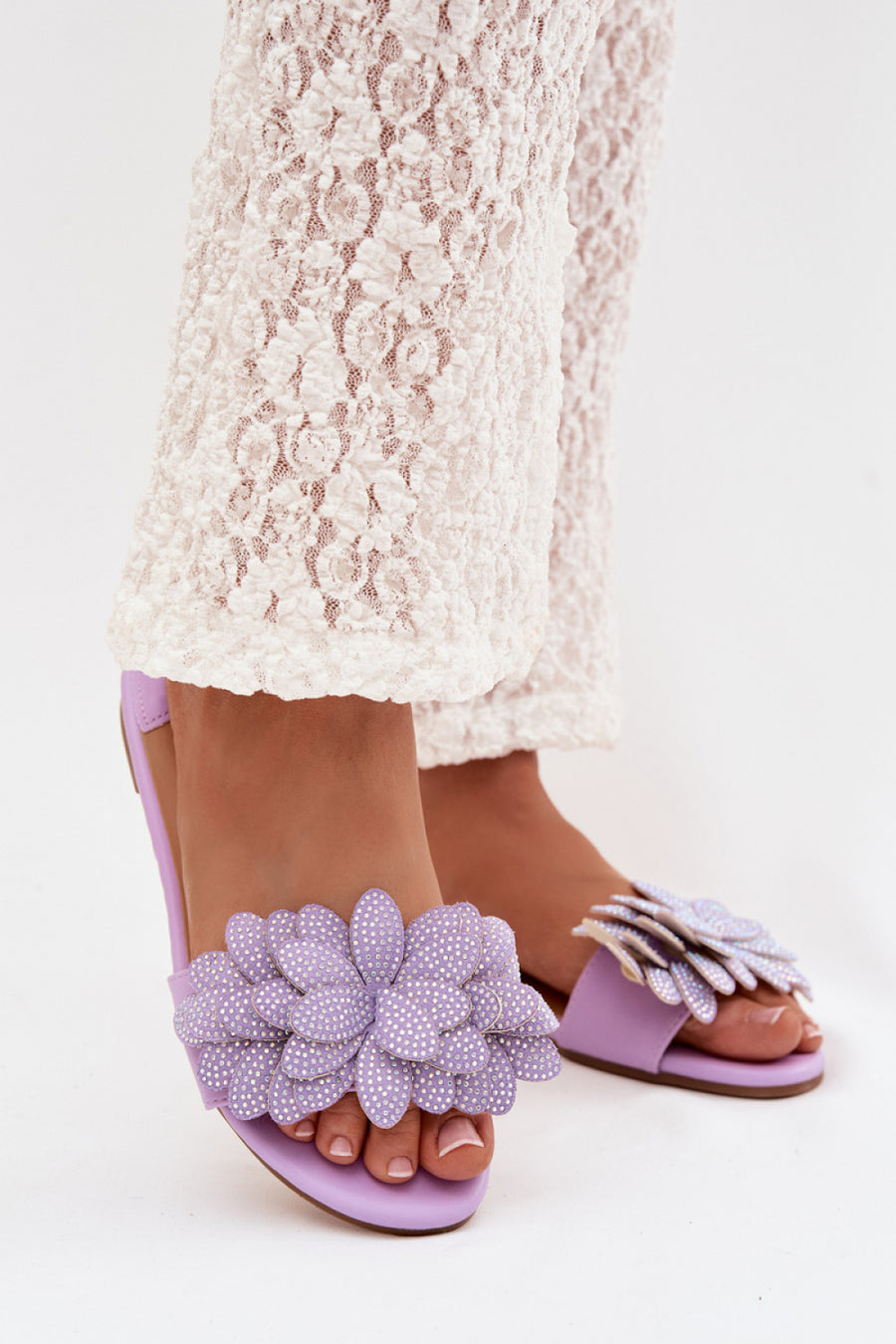 Step In Style Grelora Violet Flat Flip Flops
