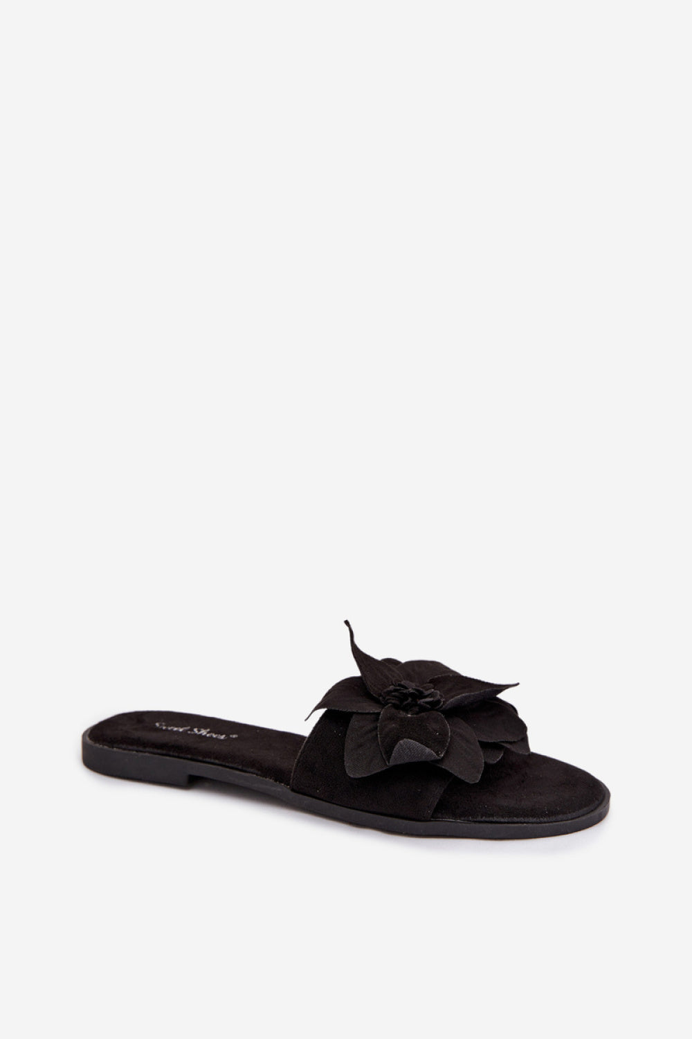 Step In Style Elzoria Black Faux Suede Flat Flip Flops - view 2
