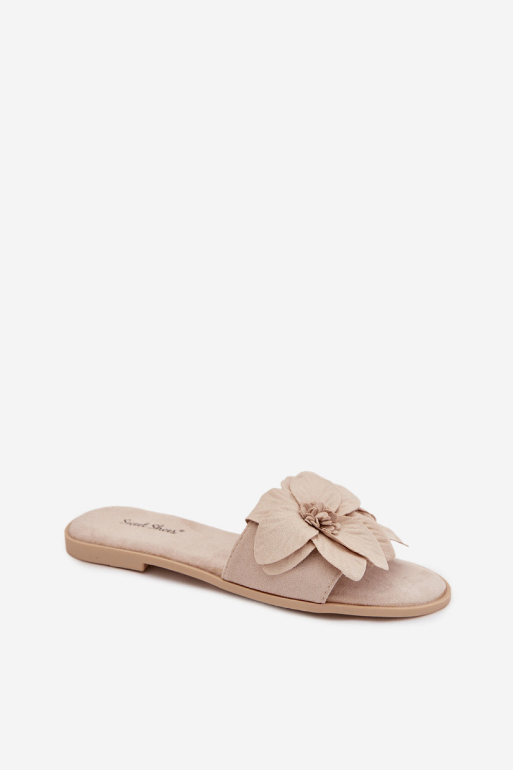 Step In Style Elzoria Light Beige Faux Suede Flat Flip Flops - view 2