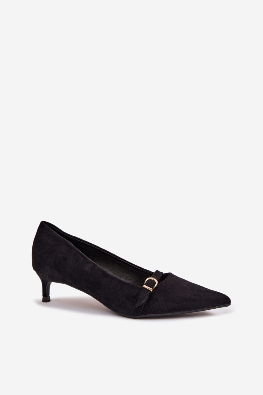 Step In Style Pirela Black Faux Suede Court Shoes - view 2