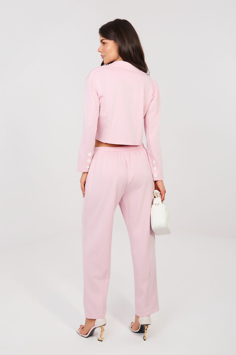 Rue Paris Light Pink High Waisted Long Sleeve Co-Ord Set - view 3