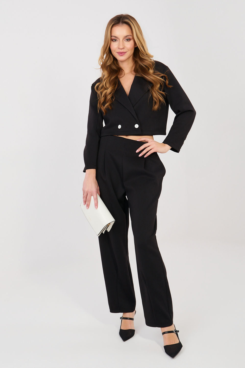 Rue Paris Black High Waisted Long Sleeve Co-Ord Set