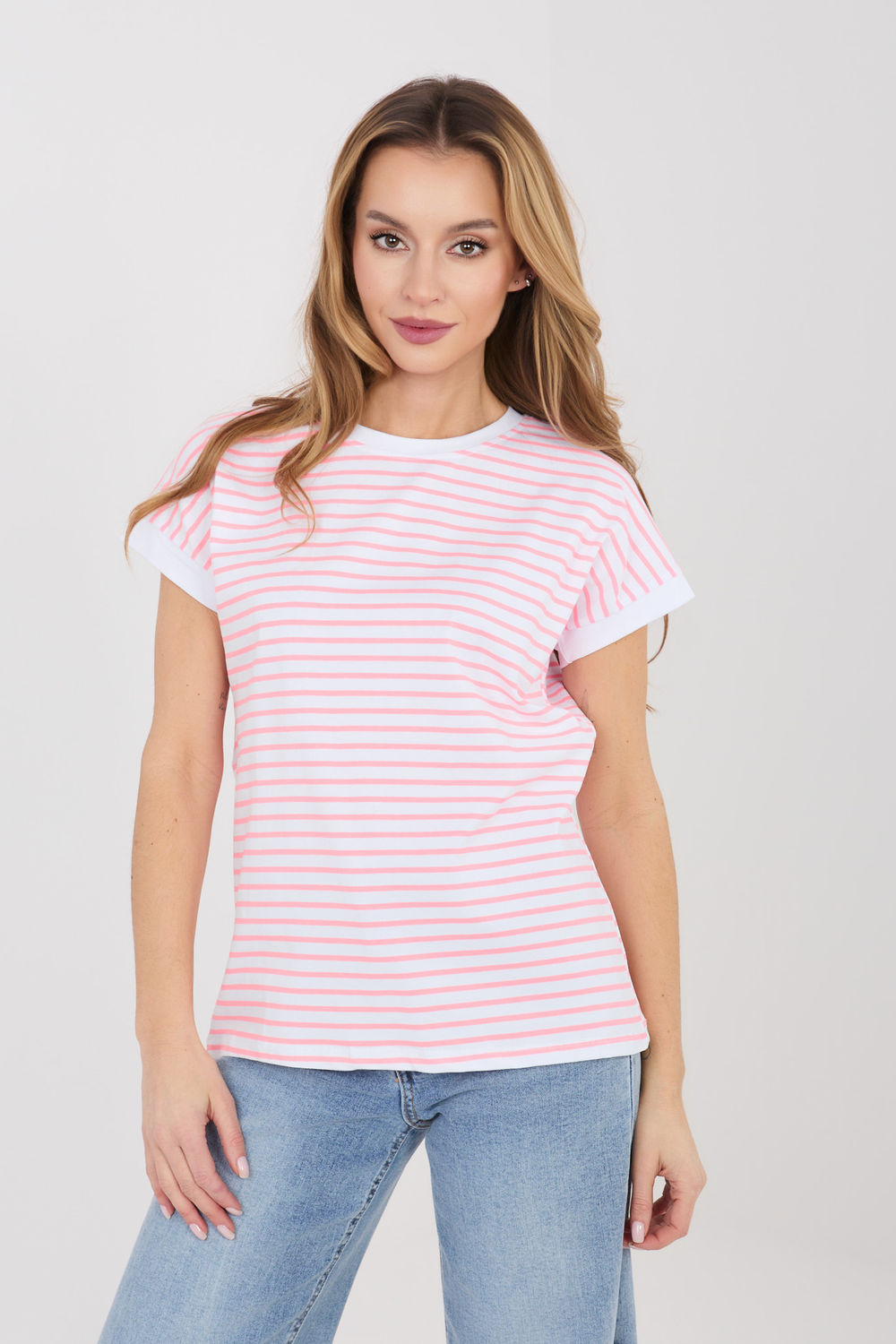 Relevance Pink Striped Short Sleeve T-Shirt