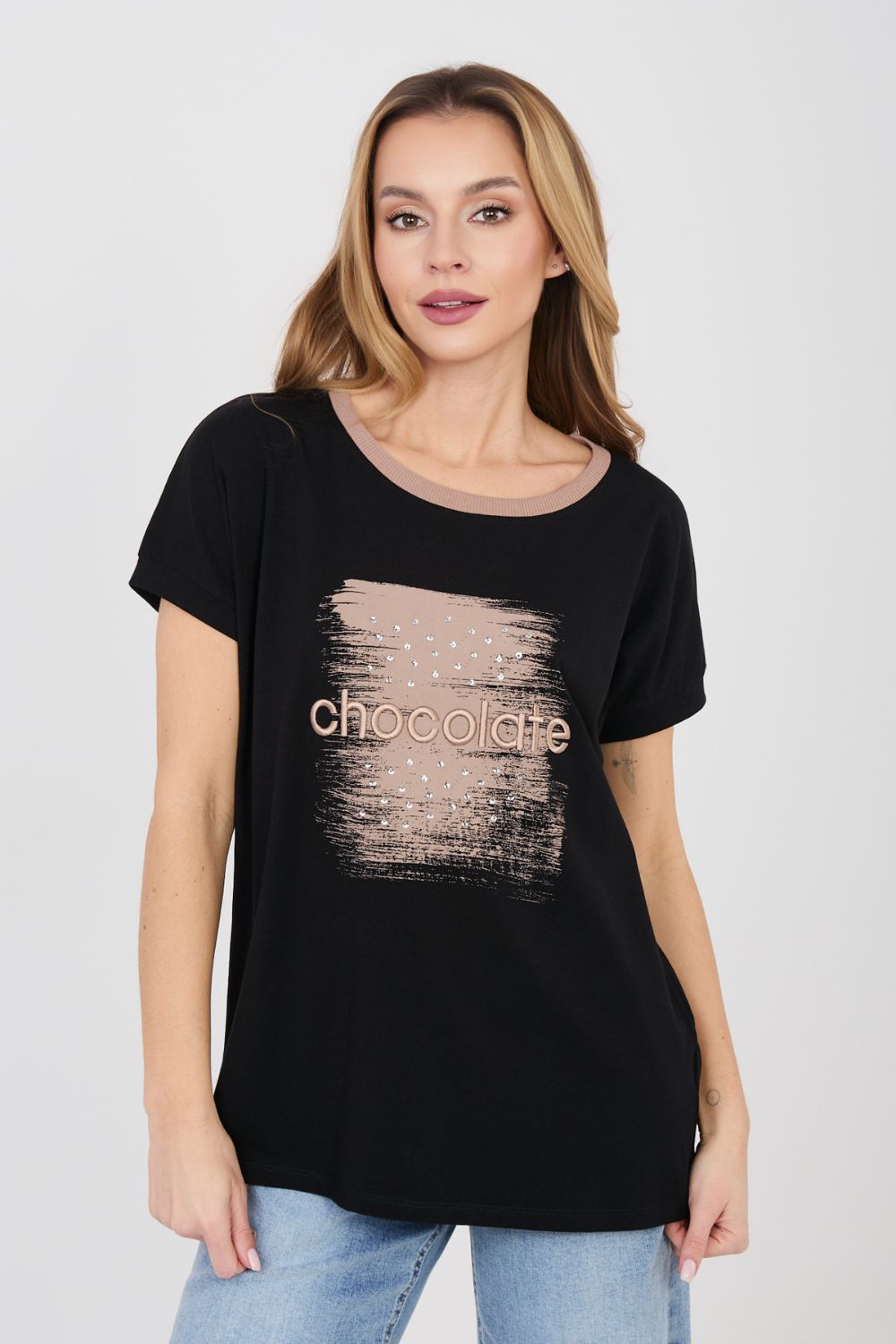 Relevance Black Sequin Short Sleeve Blouse - view 4