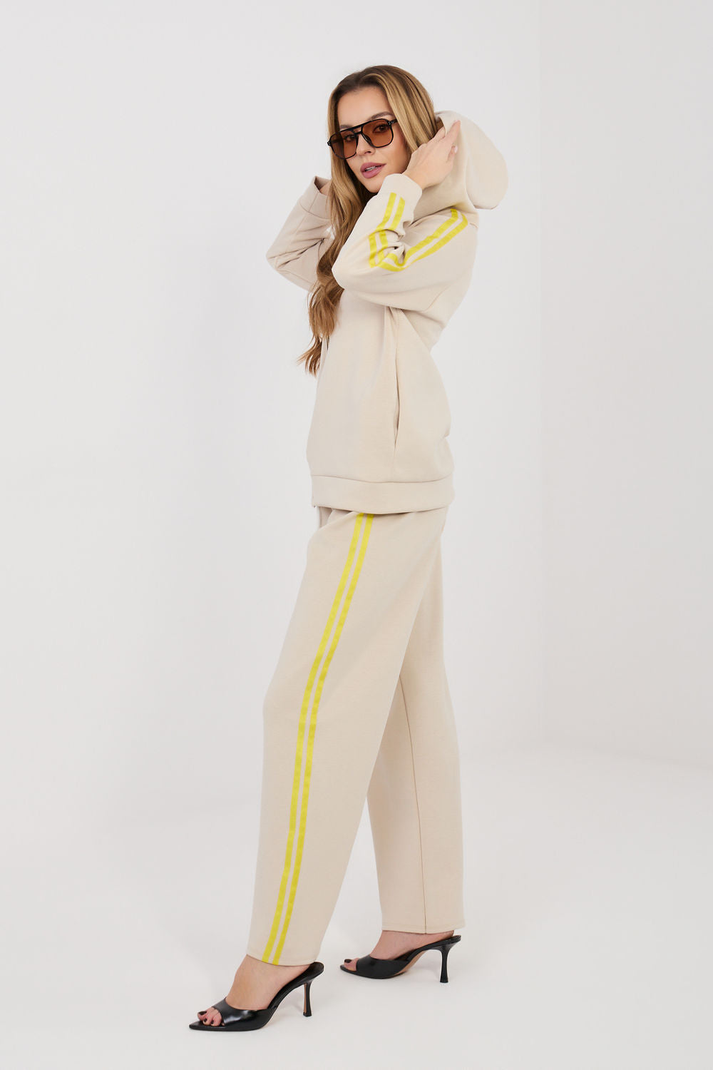 Rue Paris Beige Striped Wide Leg Co-Ord Set - view 2