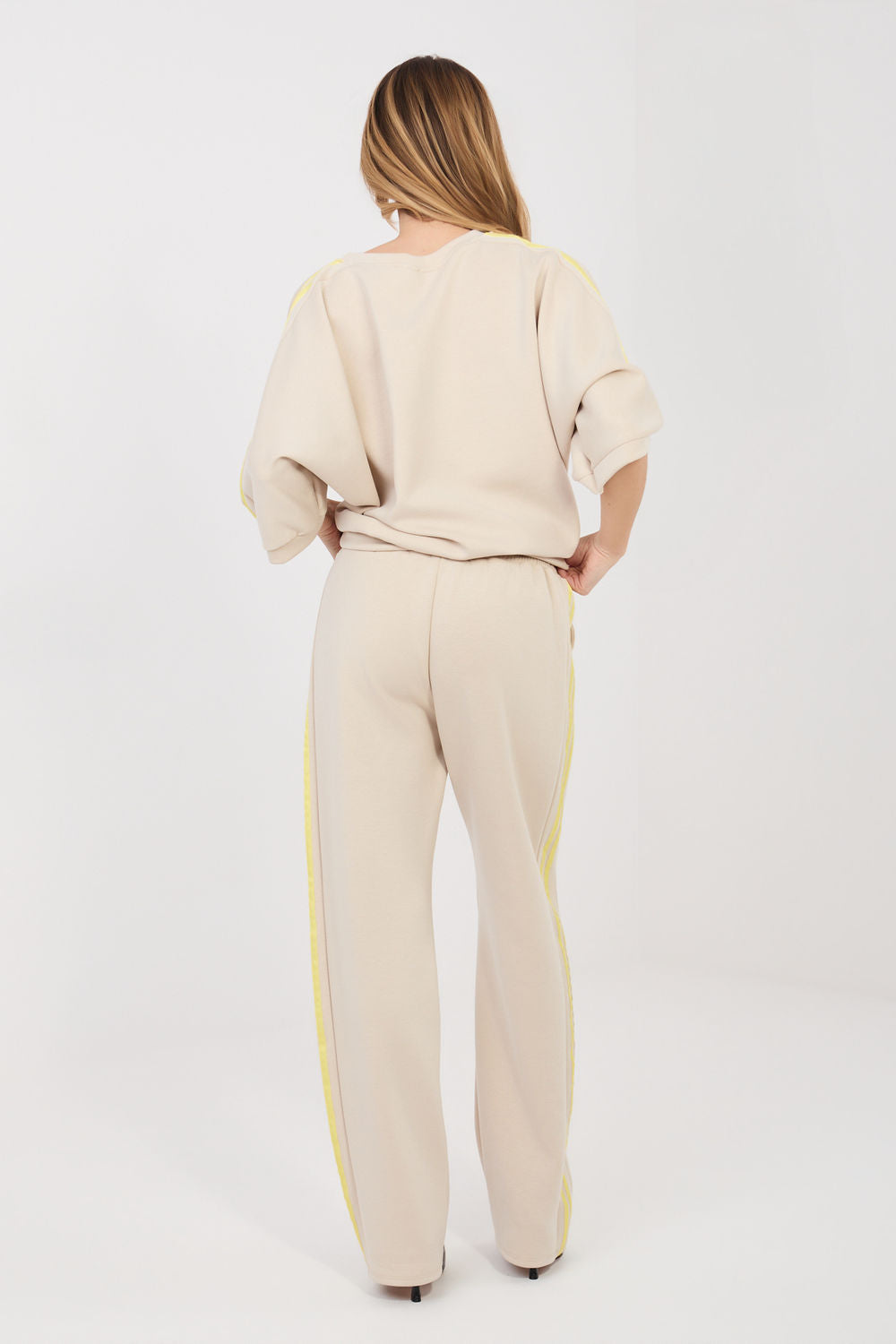 Rue Paris Beige Striped High Waisted Co-Ord Set - view 3