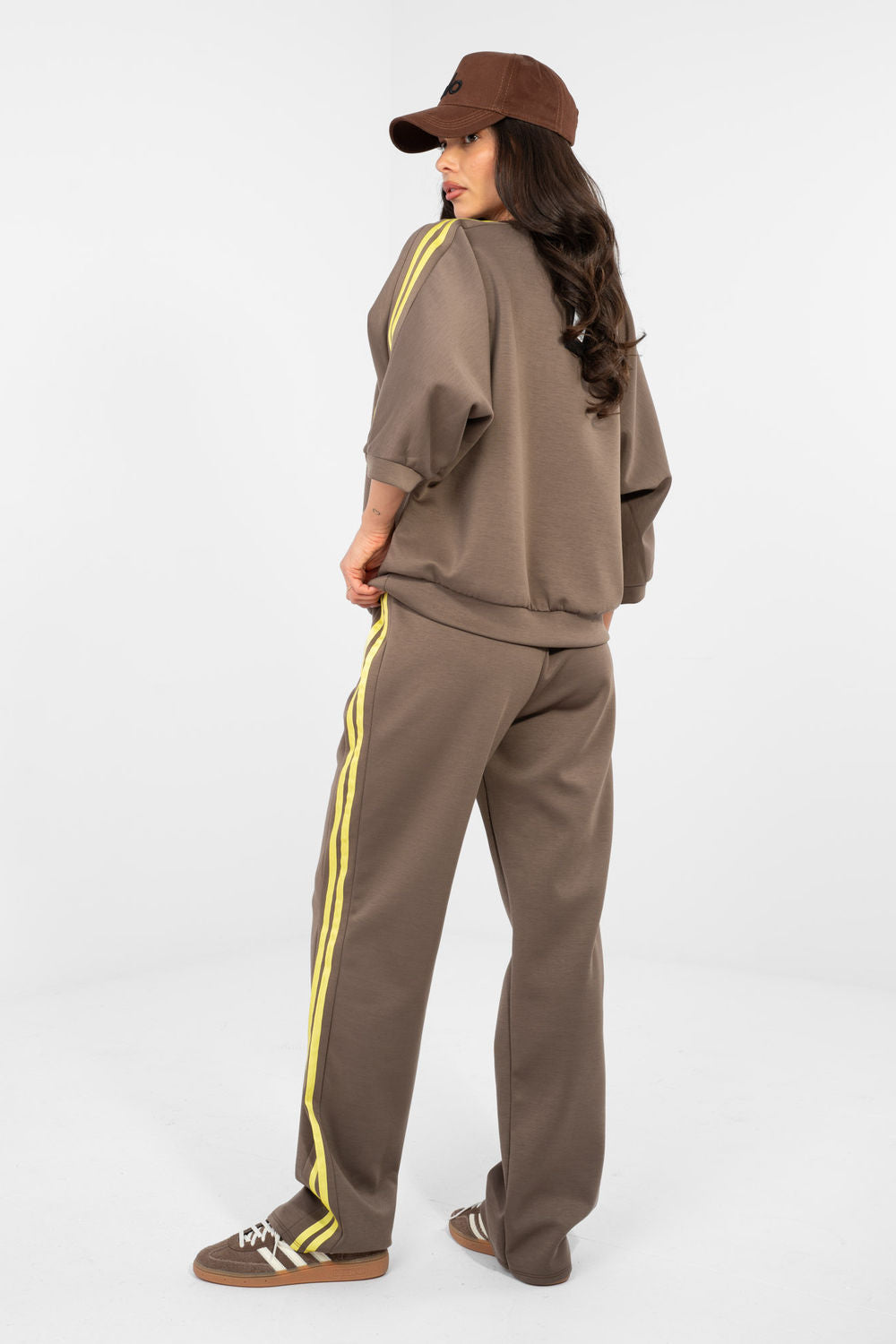Rue Paris Brown Striped High Waisted Co-Ord Set - view 3