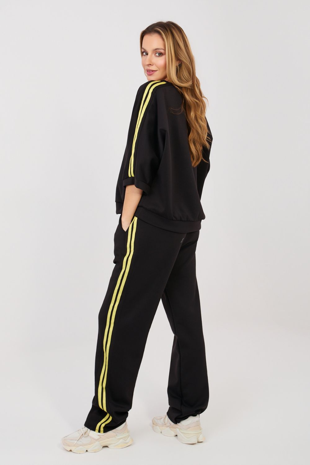 Rue Paris Black Striped High Waisted Co-Ord Set - view 3