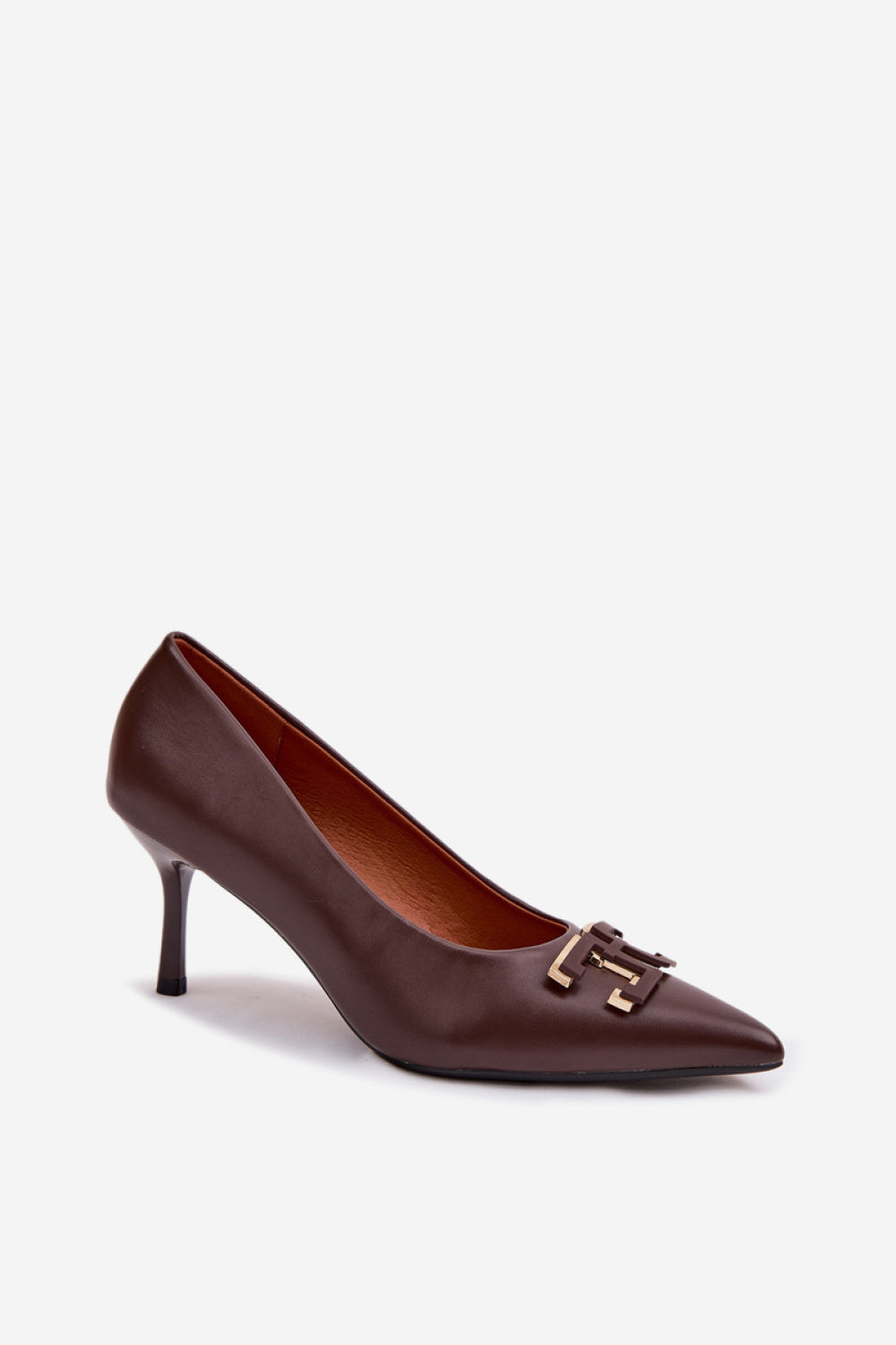 Step In Style Fivara Brown Faux Leather High Heels - view 2