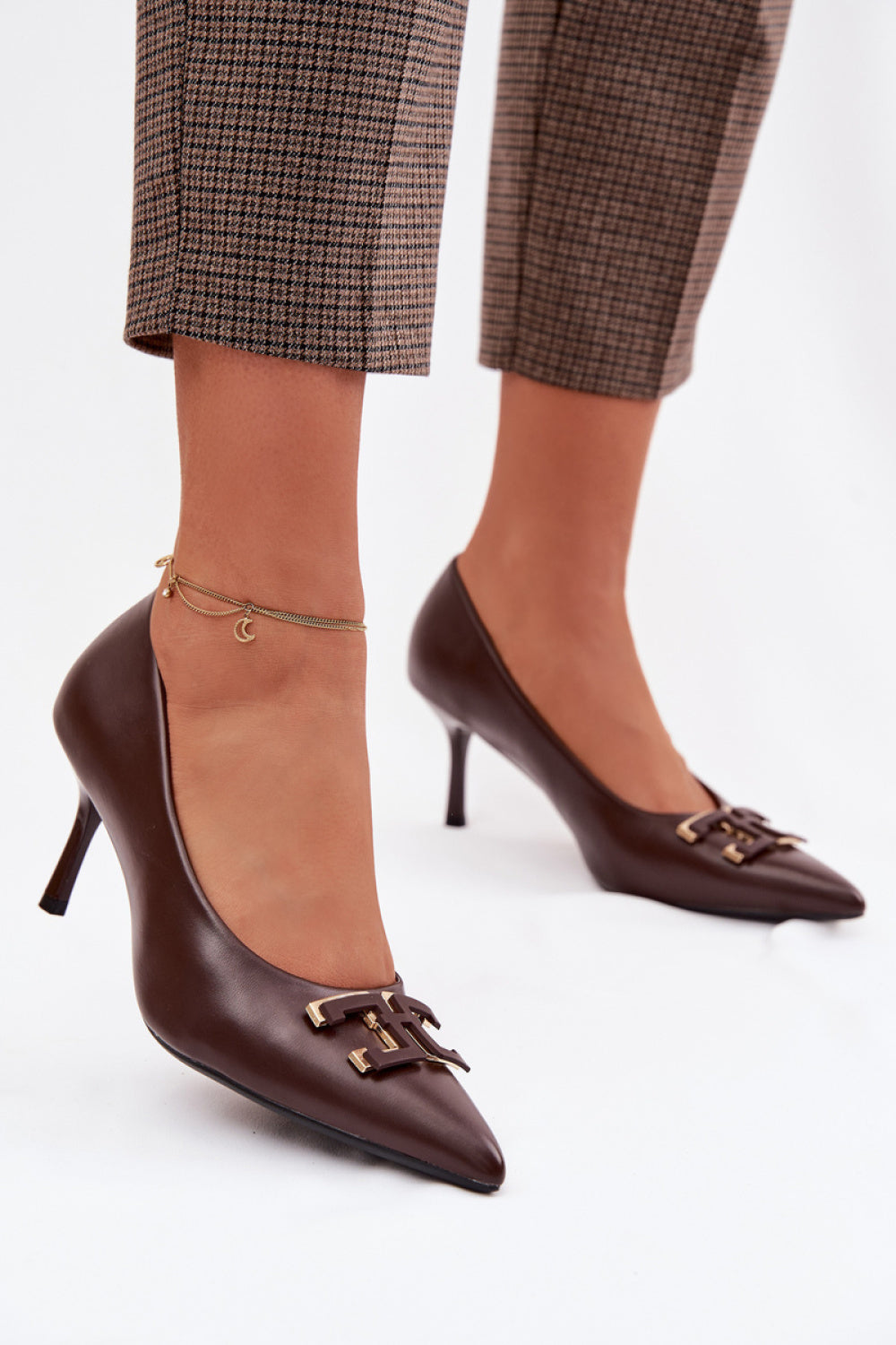 Step In Style Fivara Brown Faux Leather High Heels - view 3