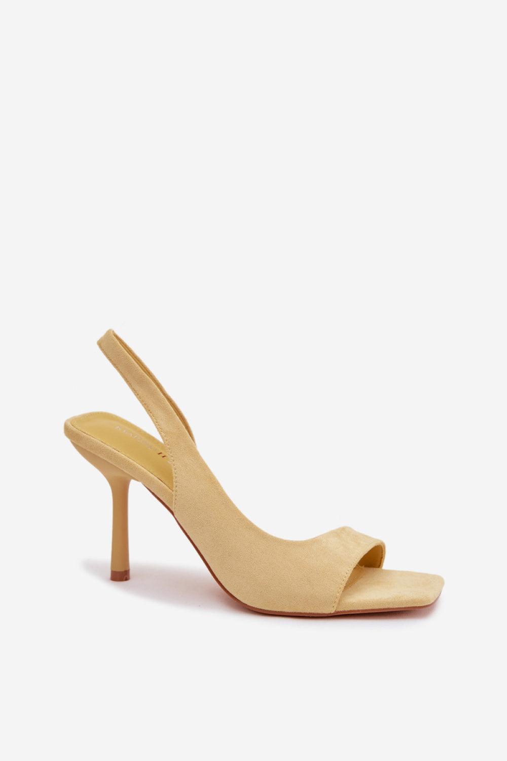 Step In Style Calvoria Yellow Faux Suede Stiletto Heeled Sandals - view 2