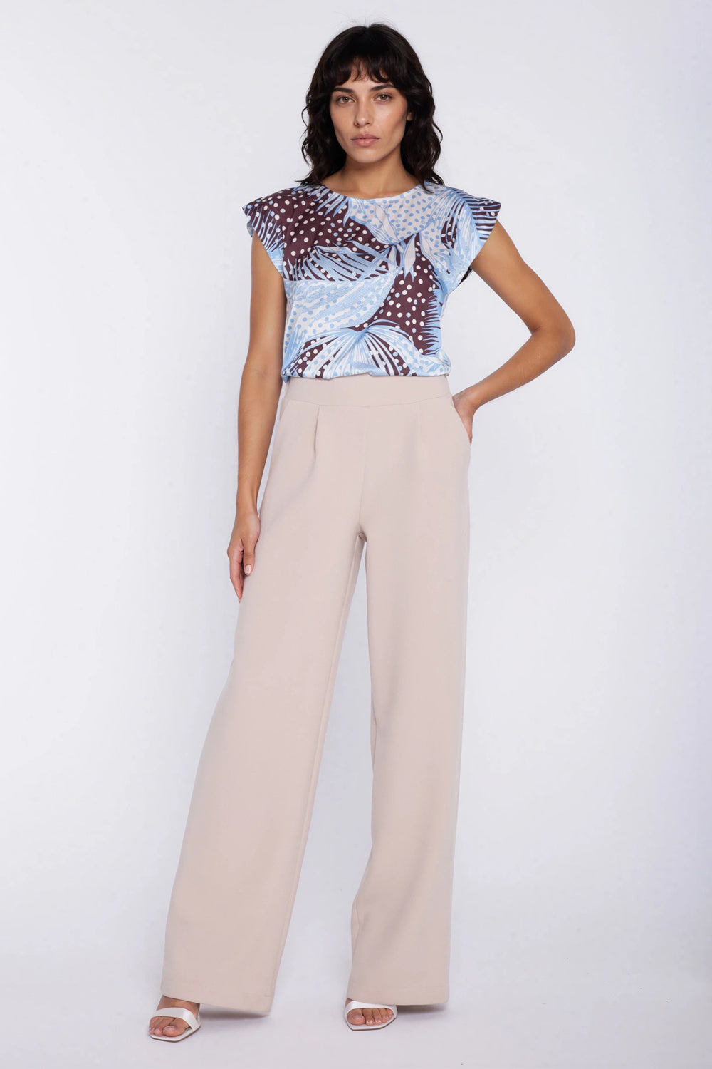 Nife Beige Trousers - view 2