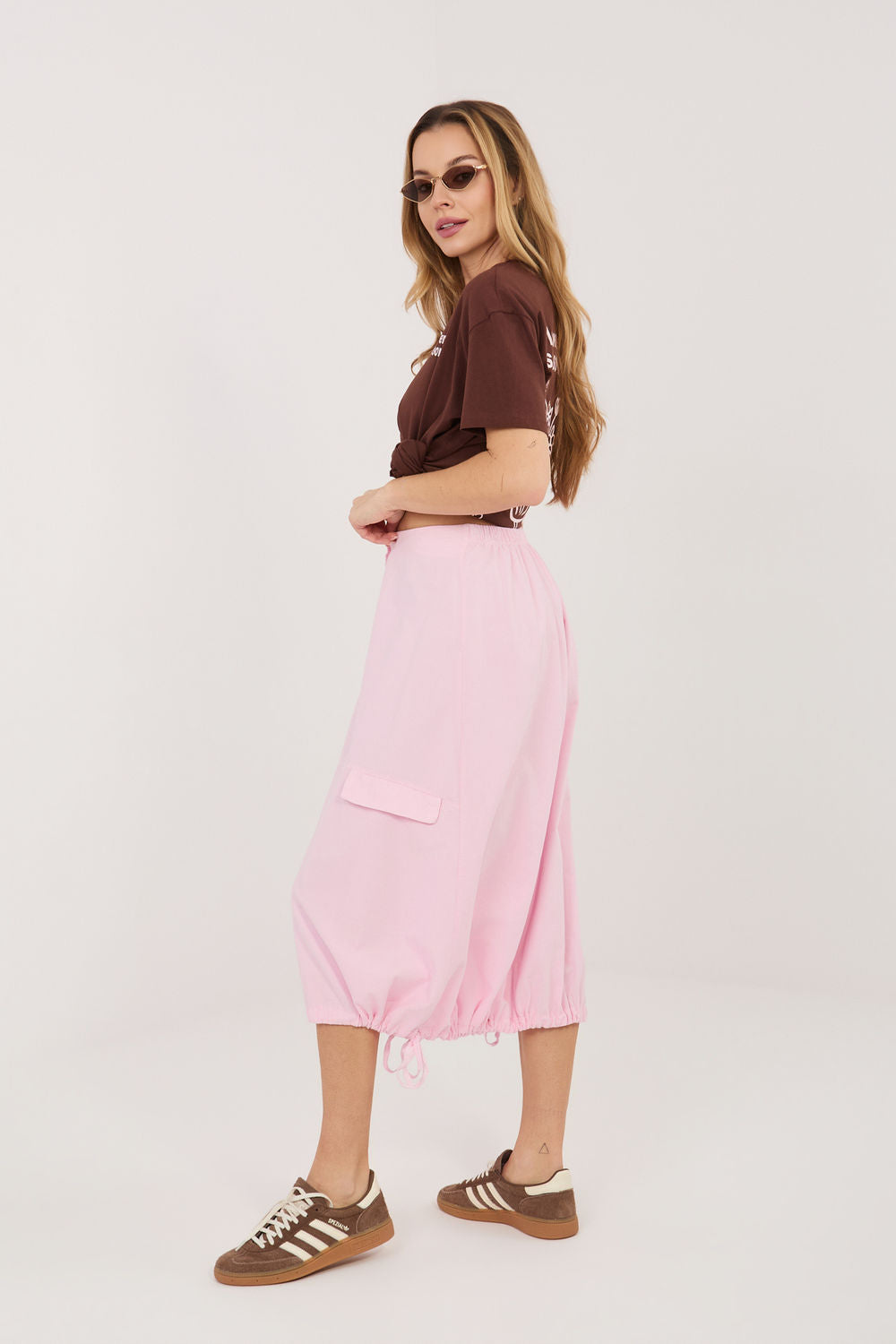Rue Paris Light Pink Midi Cotton Skirt - view 2