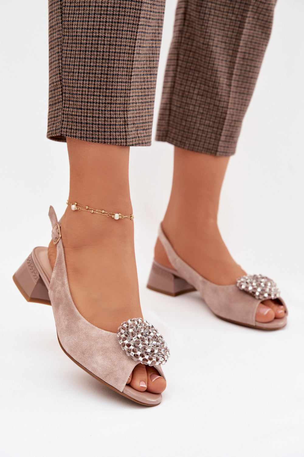 Step In Style Beige Heeled Sandals