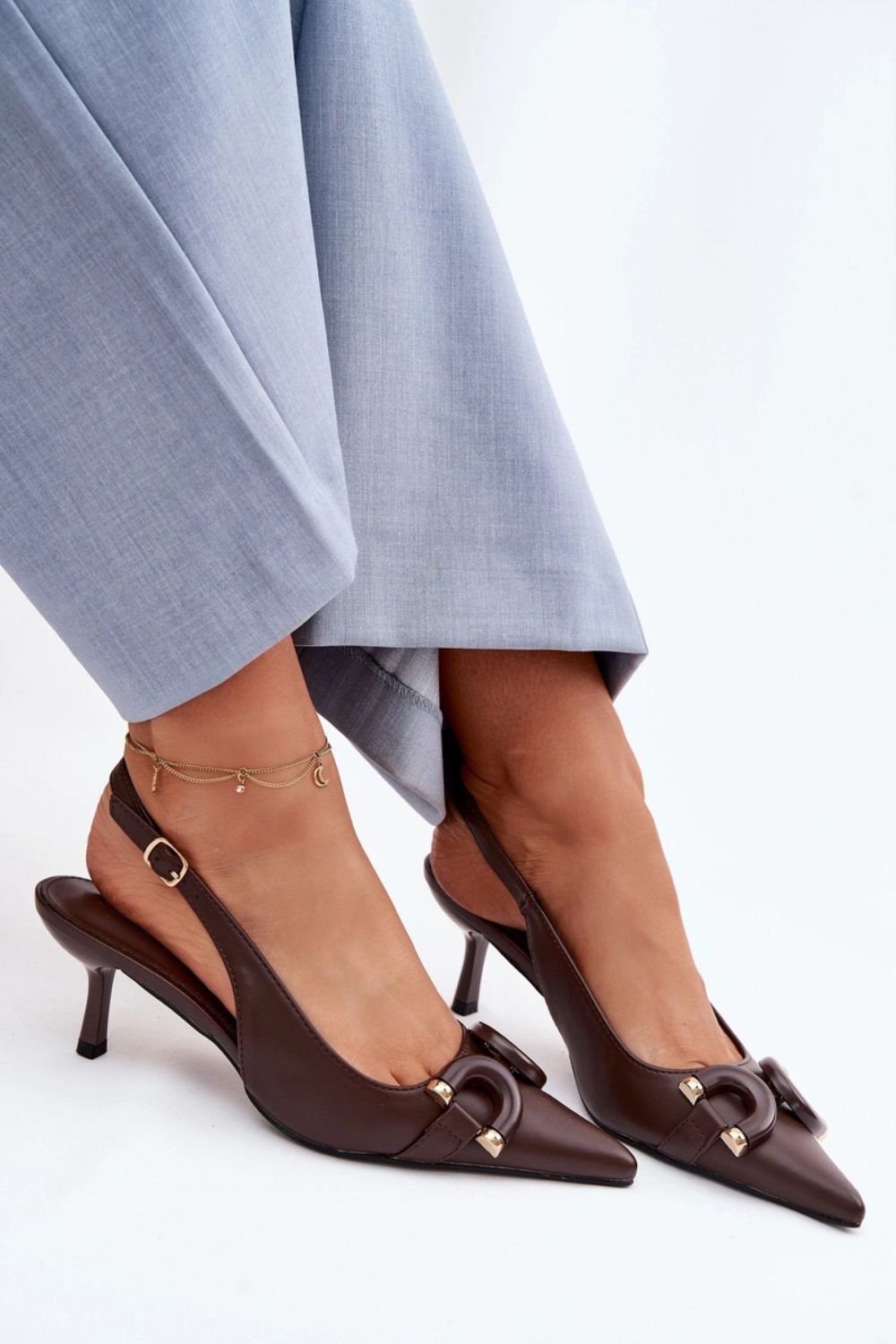 Step In Style Brienne Chocolate Heeled Sandals - view 3