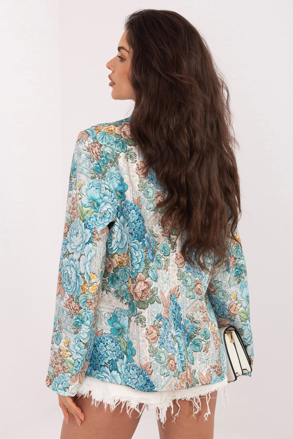 Italy Moda Mint Floral Long Sleeve Jacket - view 2