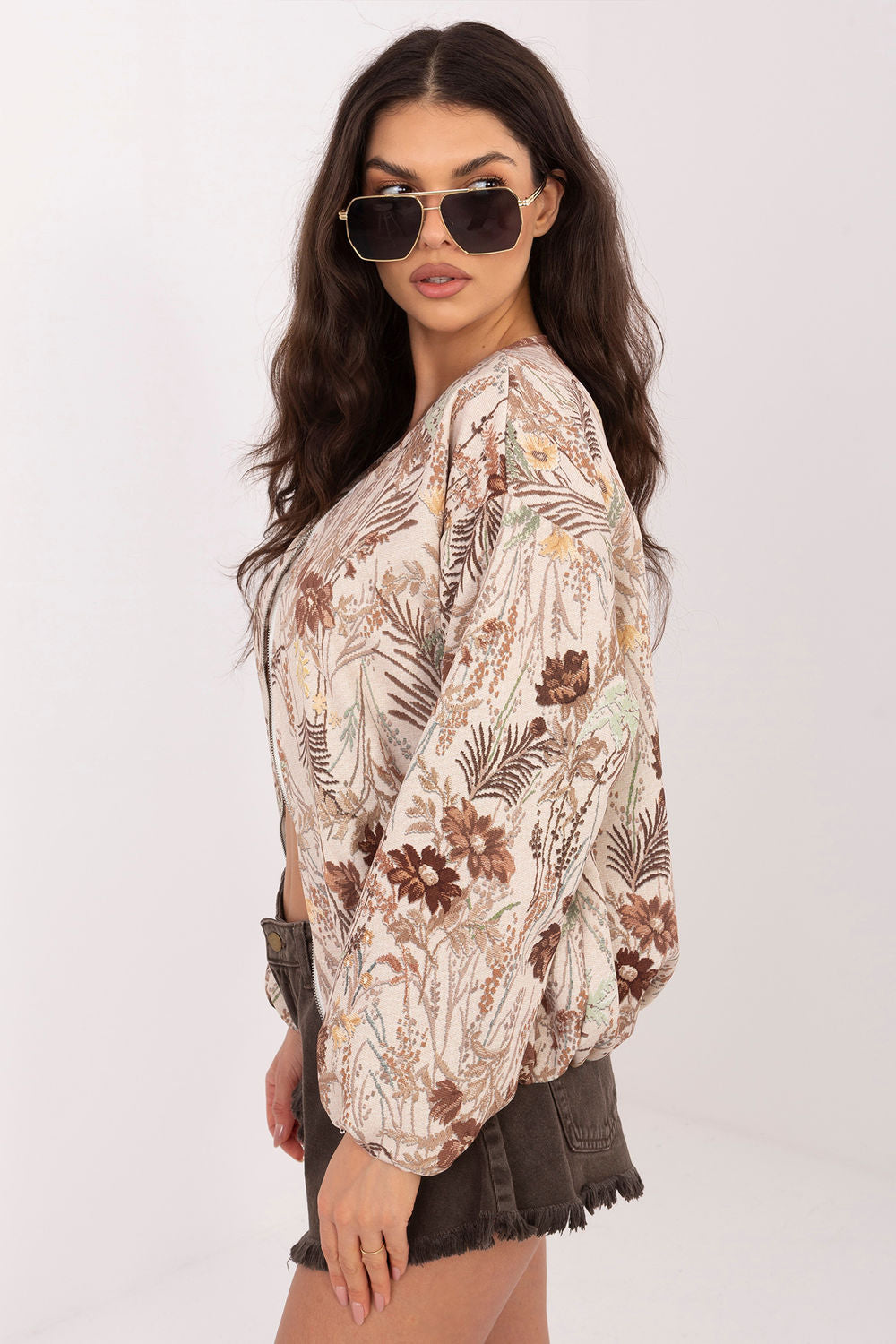 Italy Moda Brown Bodycon Hooded Jacket - view 3