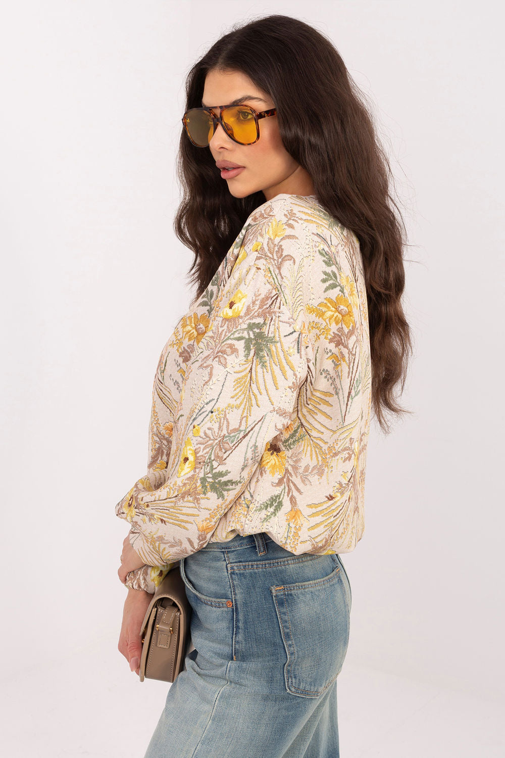 Italy Moda Yellow Floral Bodycon Jacket - view 2