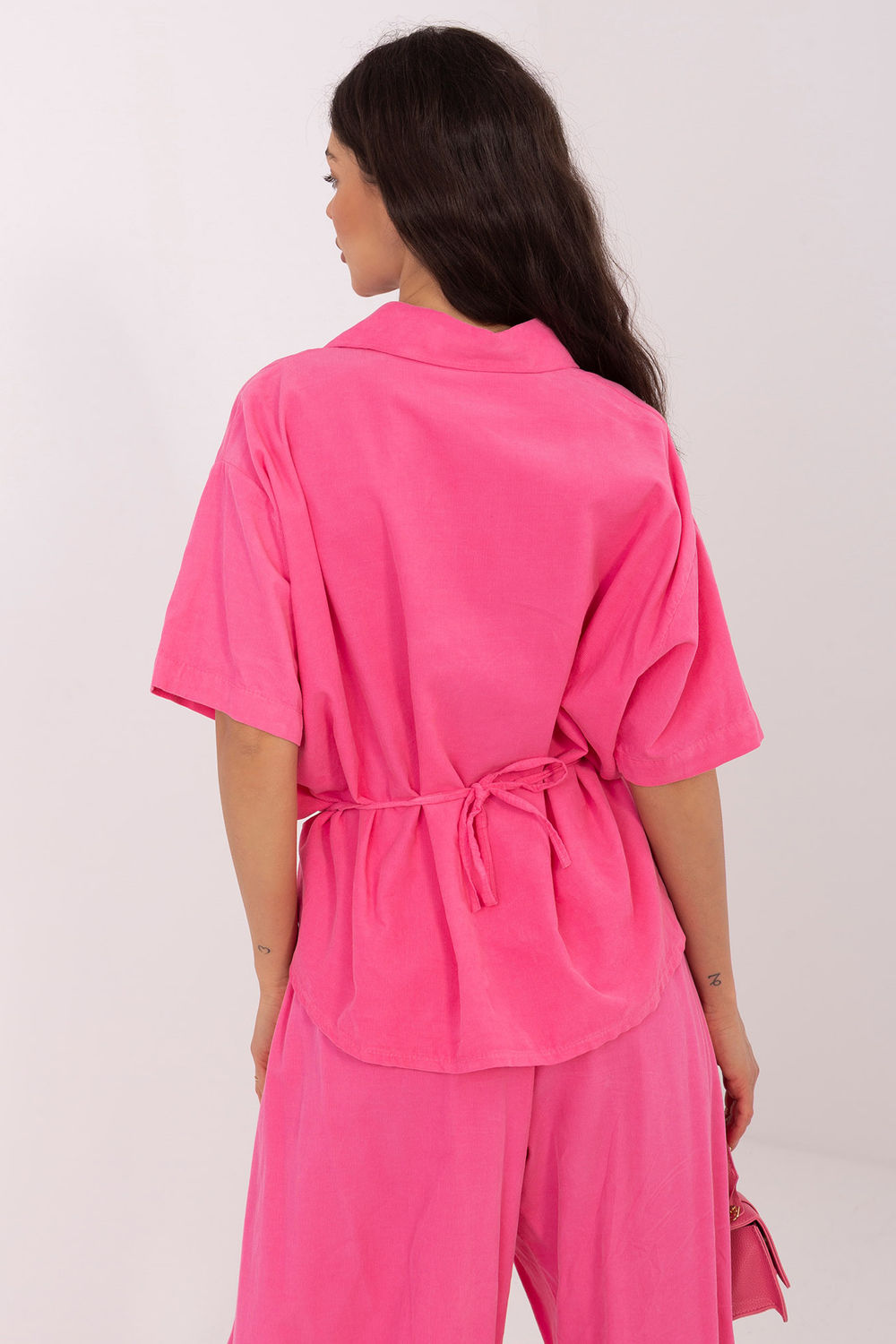 Italy Moda Dark Pink Cotton Short Sleeve Top - view 2