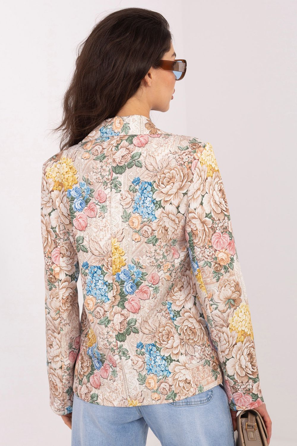 Italy Moda Beige Printed Long Sleeve Jacket - view 4