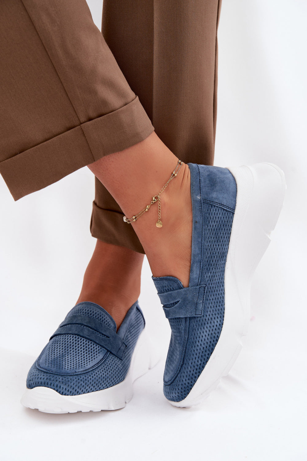 Step In Style Vinceza Navy Moccasins