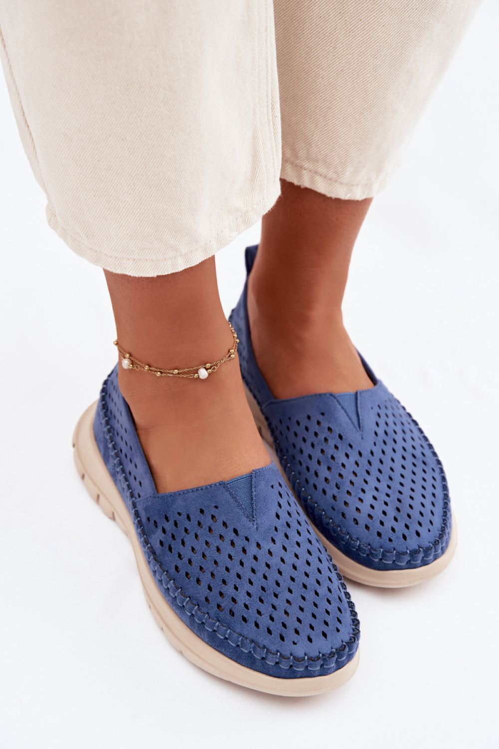 Step In Style Sergio Leone Blue Moccasins - view 3