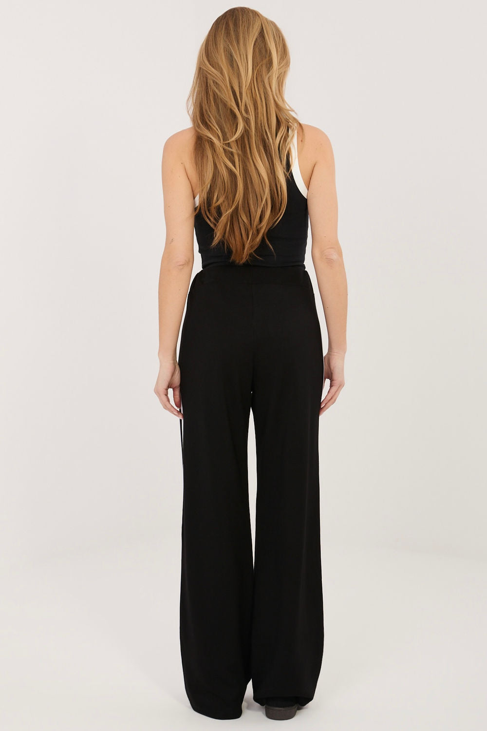 Relevance Black Striped High Waisted Joggers - view 3