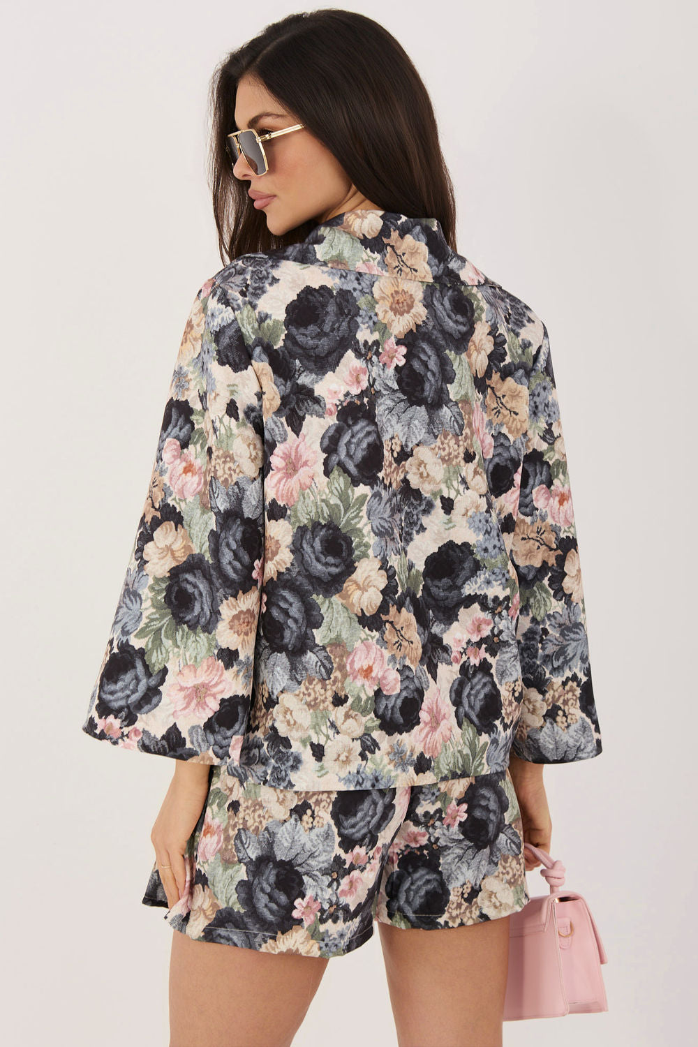 Italy Moda Black Floral Jacket - view 3