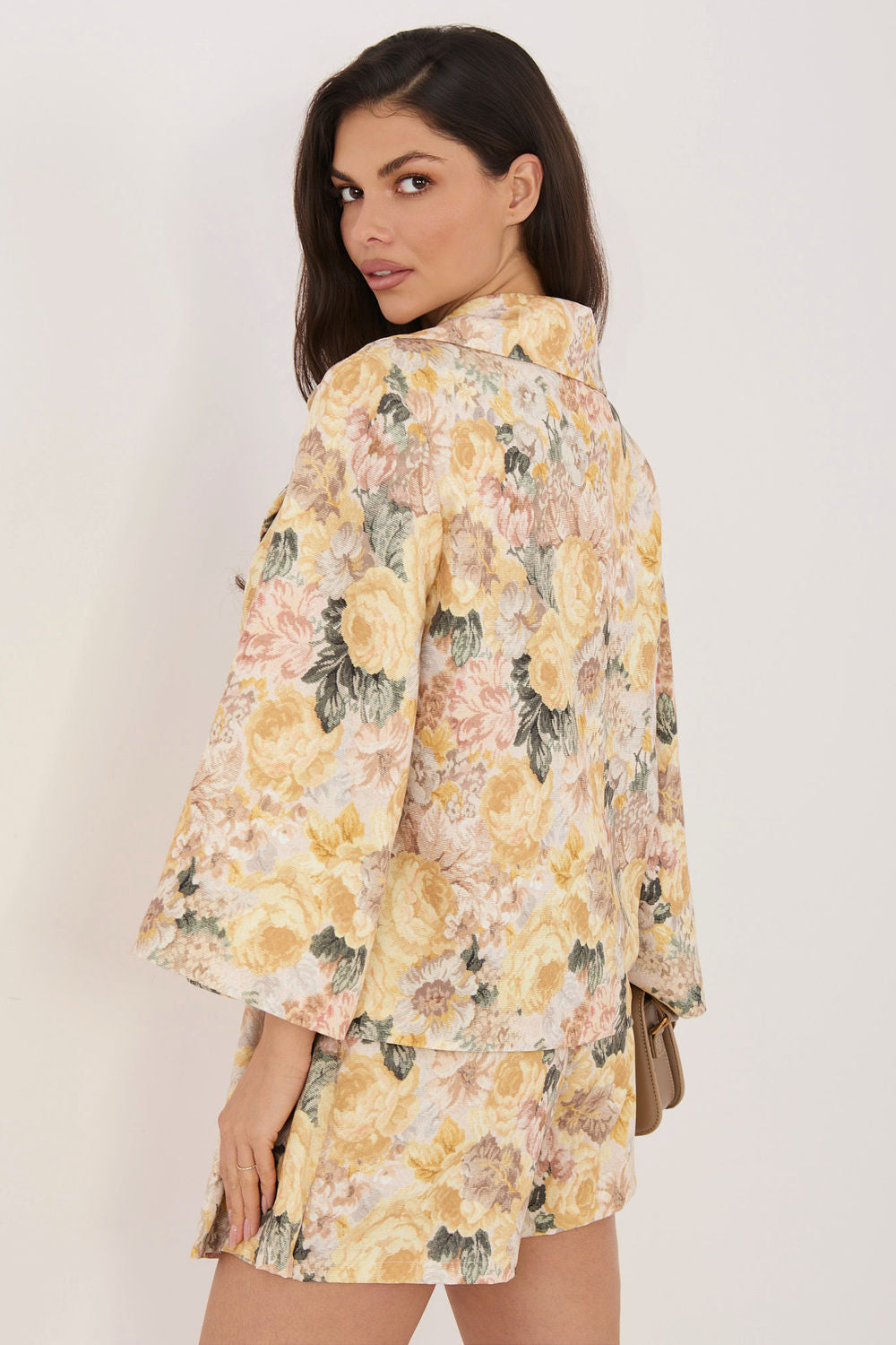 Italy Moda Yellow Floral Jacket - view 2