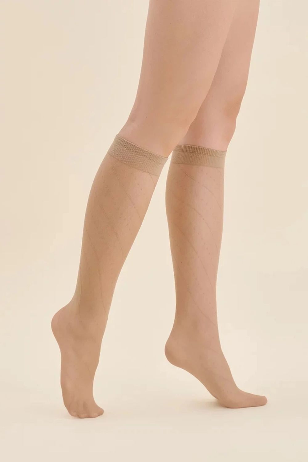 Gabriella Mira Beige Knee High Socks