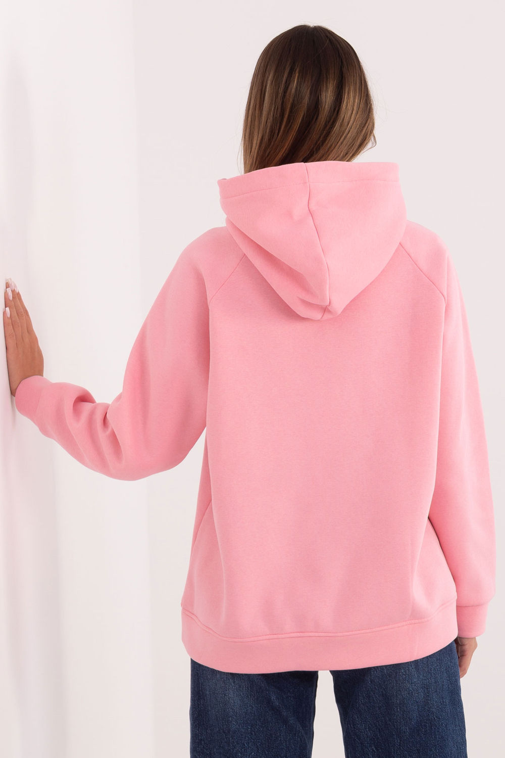 Rue Paris Light Pink Hooded Long Sleeve Sweatshirt - view 3