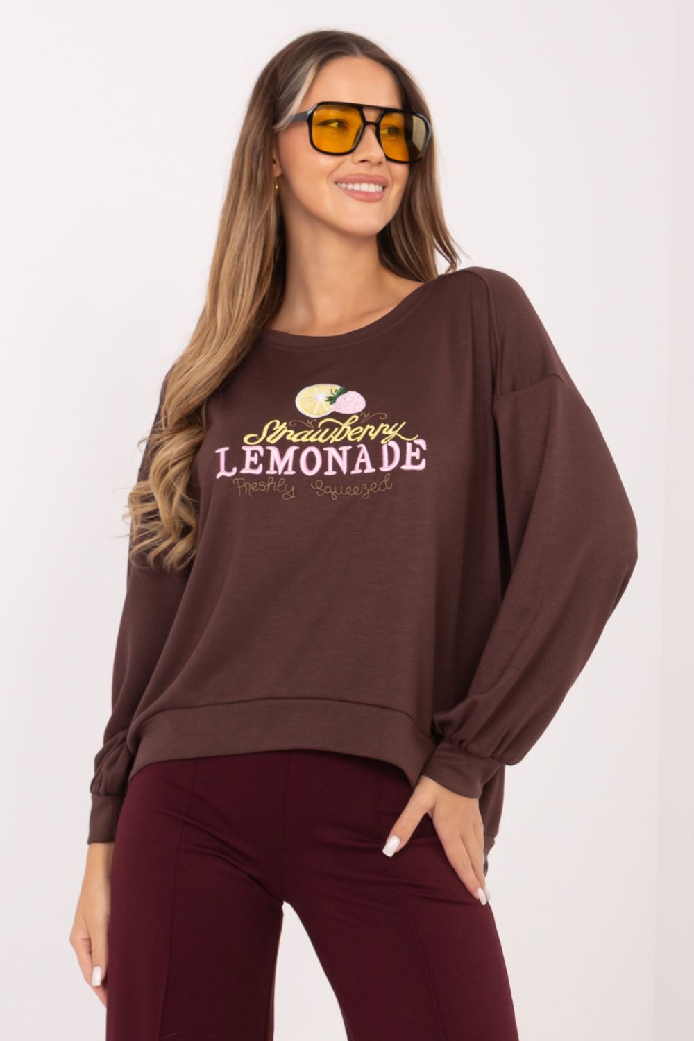 Rue Paris Dark Brown Long Sleeve Sweatshirt - view 3
