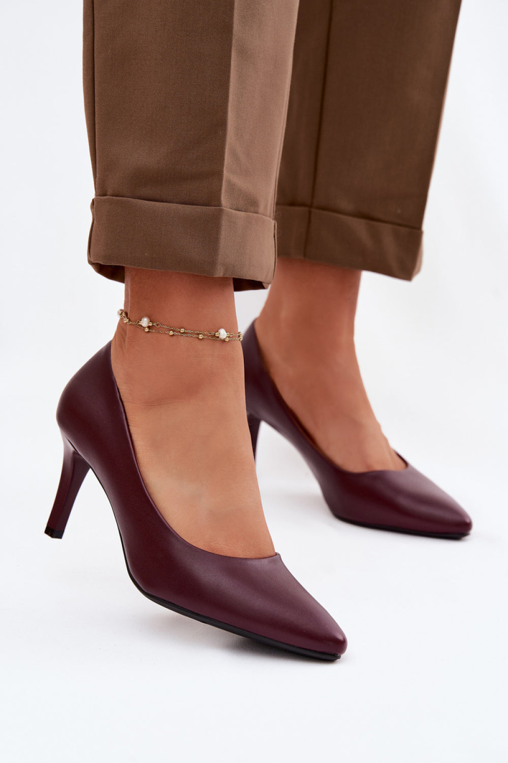 Step In Style Sergio Leone Burgundy High Heels