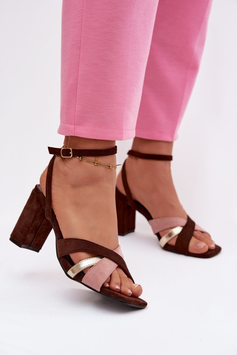 Step In Style Karilora Brown Heeled Sandals