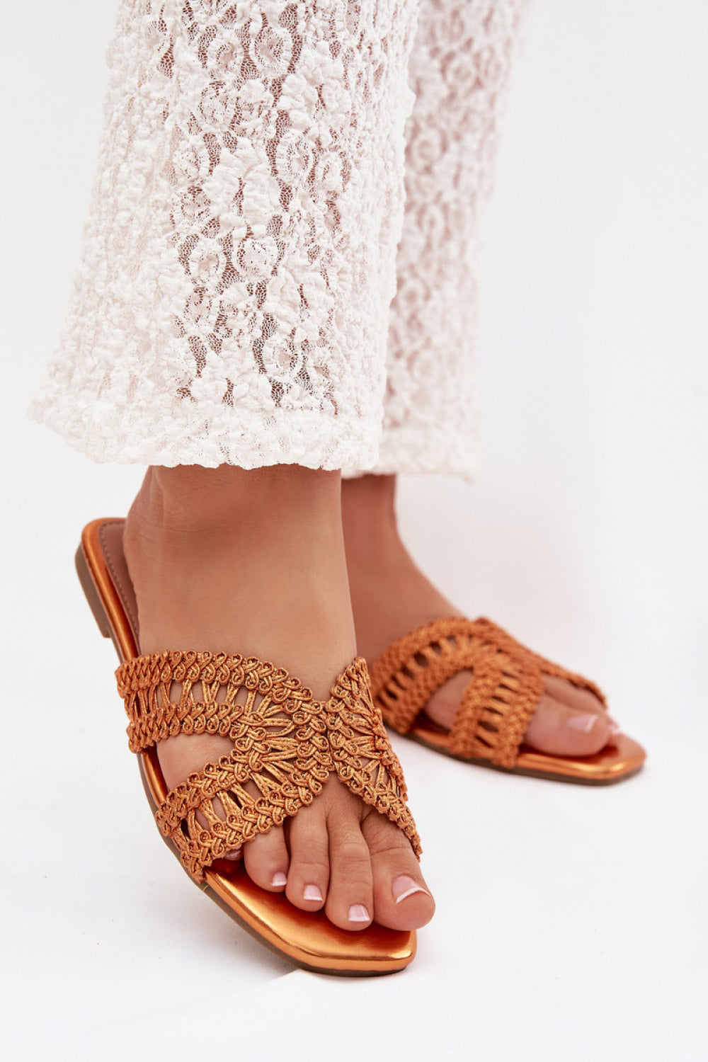 Step In Style Fariella Orange Flip Flops