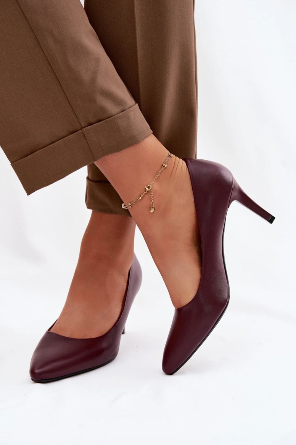 Step In Style Sergio Leone Burgundy High Heels - view 3