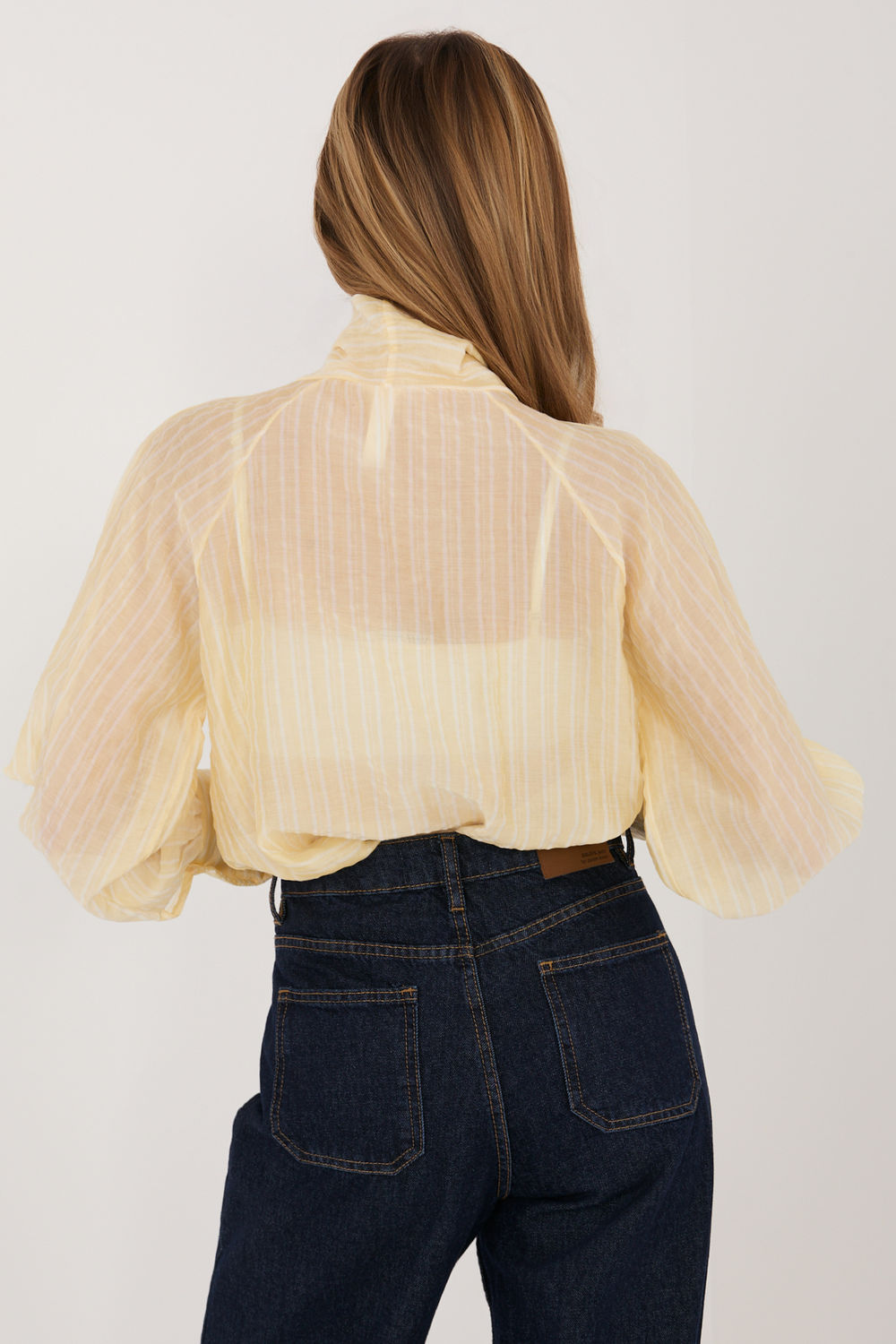 Italy Moda Light Yellow Striped Long Sleeve Top - view 3