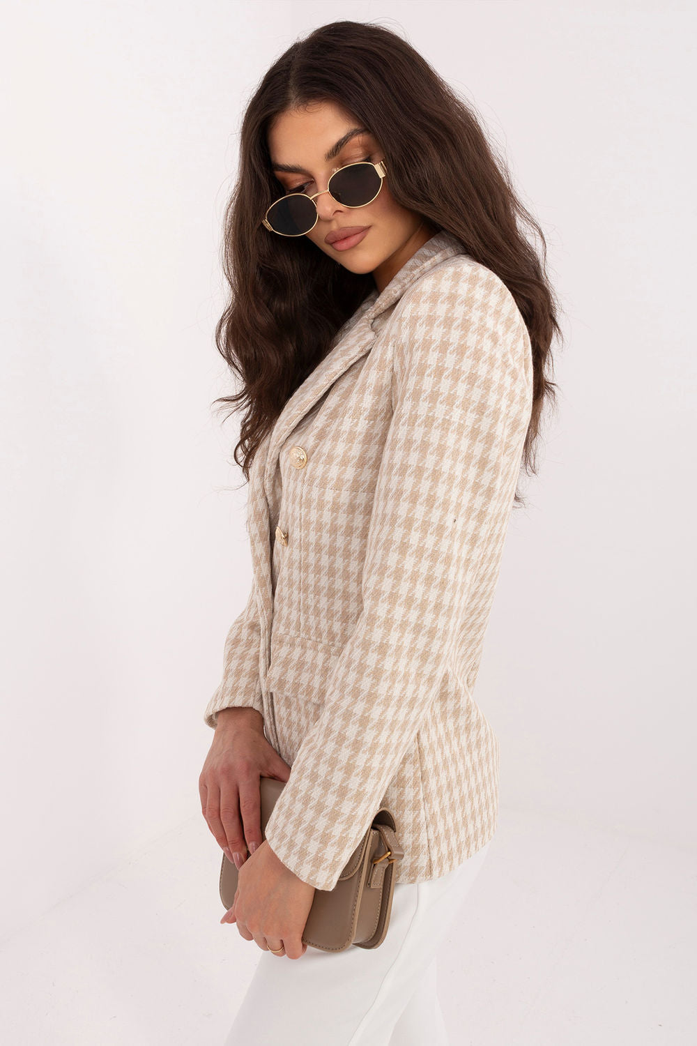 Italy Moda Beige Polyester Long Sleeve Jacket - view 4