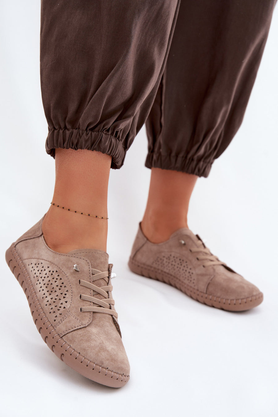 Step In Style Feliva Light Brown Lace Shoes