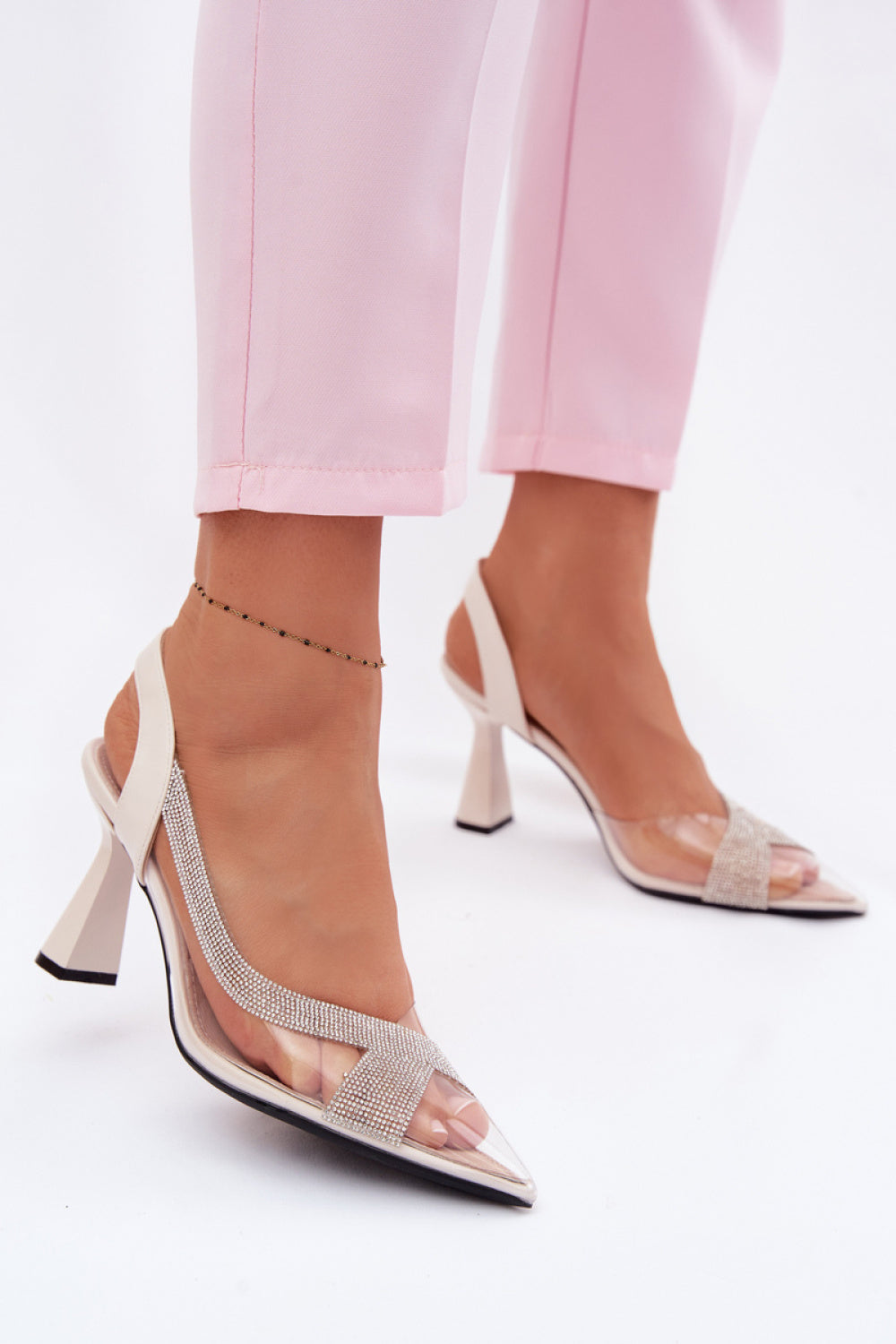 Step In Style Vinceza Light Beige Heeled Sandals