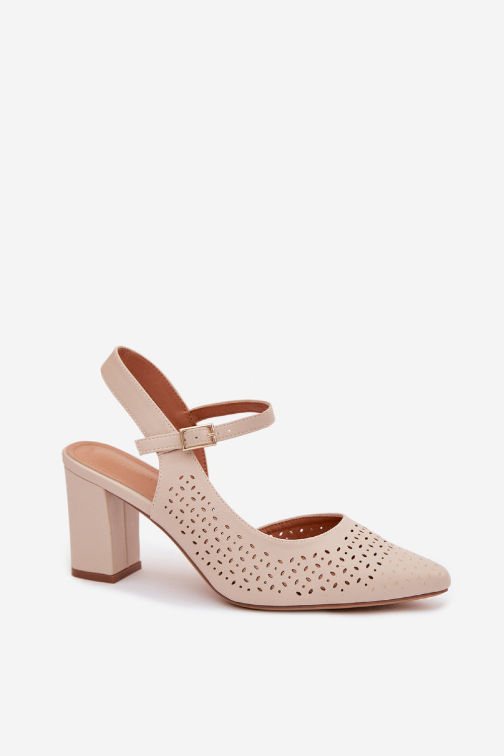 Step In Style Sergio Leone Light Beige Faux Leather Heeled Sandals - view 2