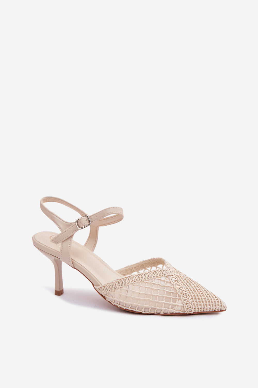 Step In Style Idira Light Beige Mesh Stiletto Heeled Sandals - view 2