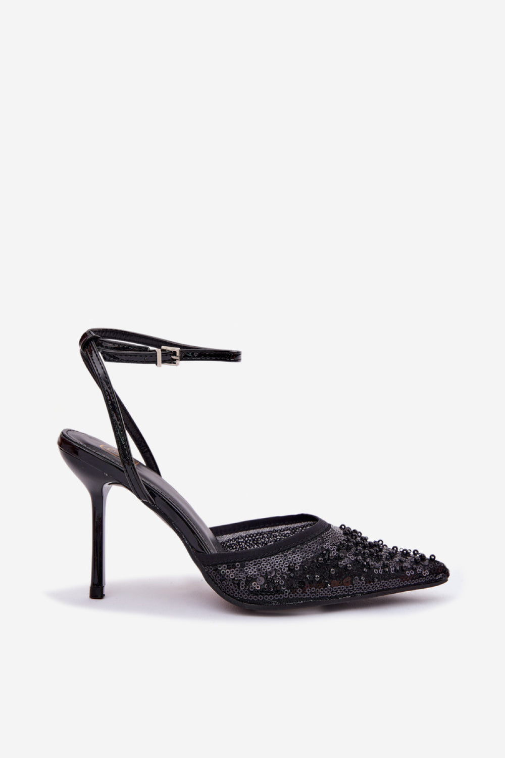 Step In Style Nedira Black Sequin Heeled Sandals - view 2