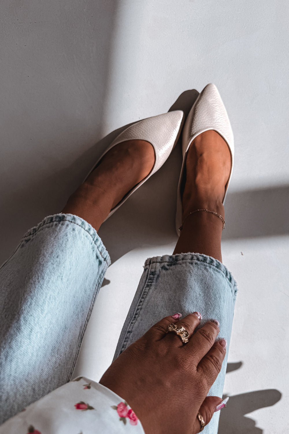 Step In Style Nelisa Beige Faux Leather Ballet Flats - view 3